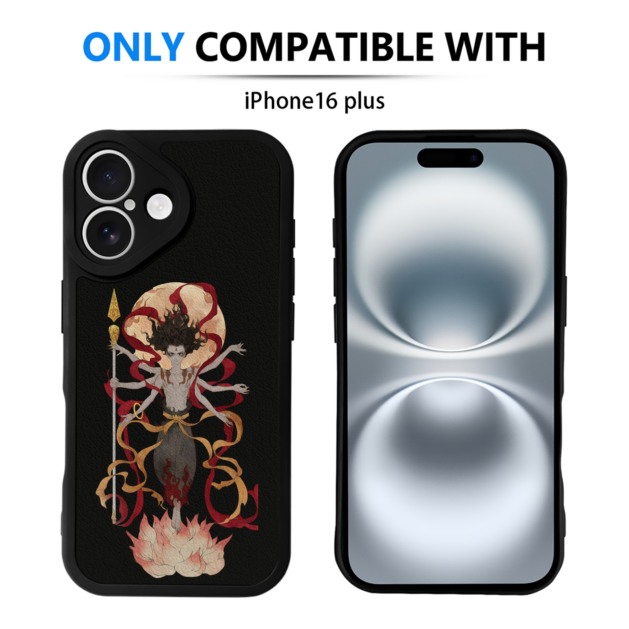 （画像用） Ne Zha 2 ナタ 魔童の大暴れ 【iPhone 16シリーズ対応】シリコンスマホケース（レザー調） 材質：シリコン